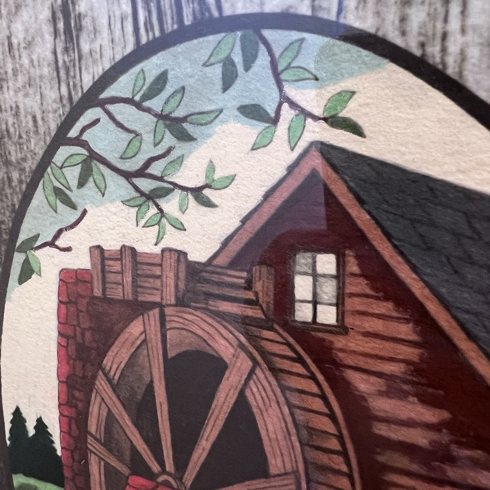Vintage Rustic Watermill Wall Art Framed Country Cottage Farmhouse Decor - Picture 3 of 10